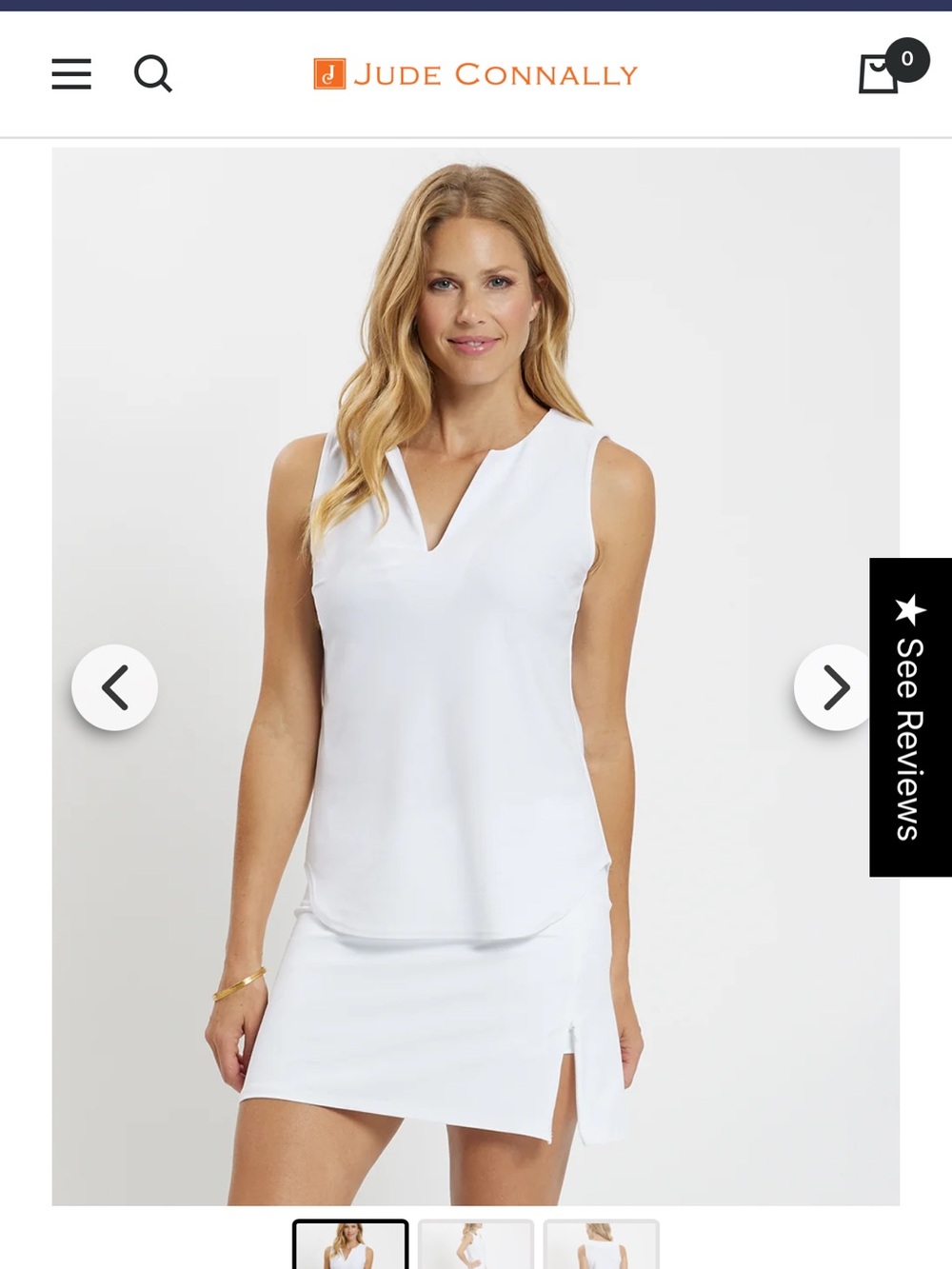 Jude Connally Ali Jude Cloth White Sleeveless V-Neck Tank Sz Small